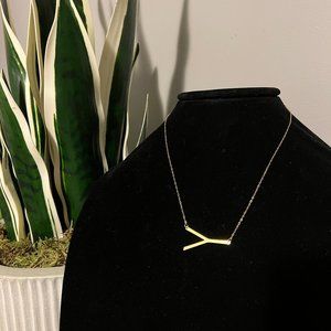 Sideway Initial Necklace (Y)
